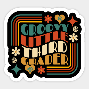 Groovy Little Third Grader First Day of School Sticker